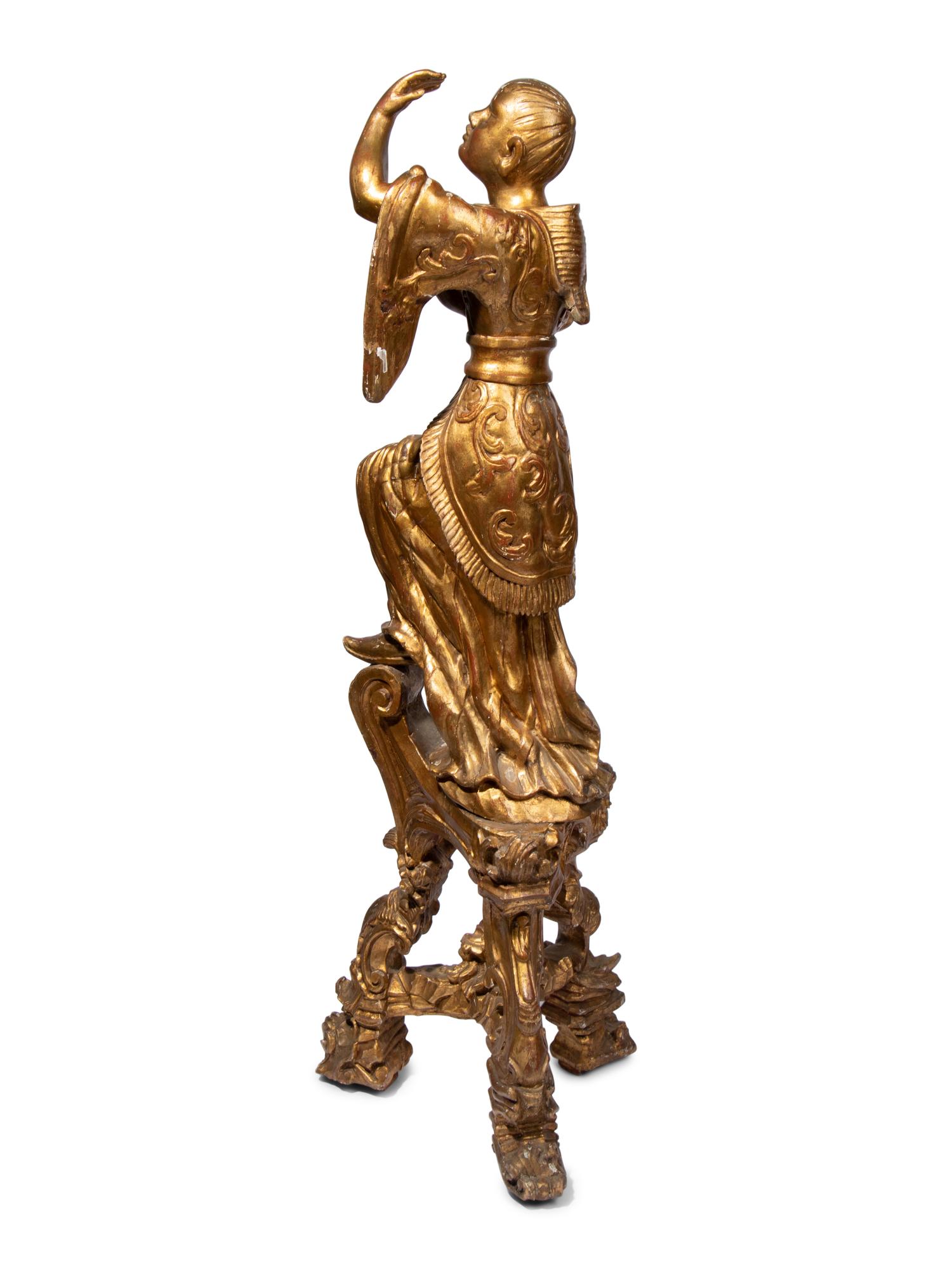 A Venetian Giltwood Chinoiserie Figure