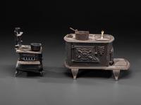 Two Salesman's Sample or Child's Toy Cast Iron Stoves