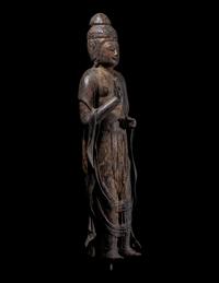 A Japanese Wood Figure of Kannon