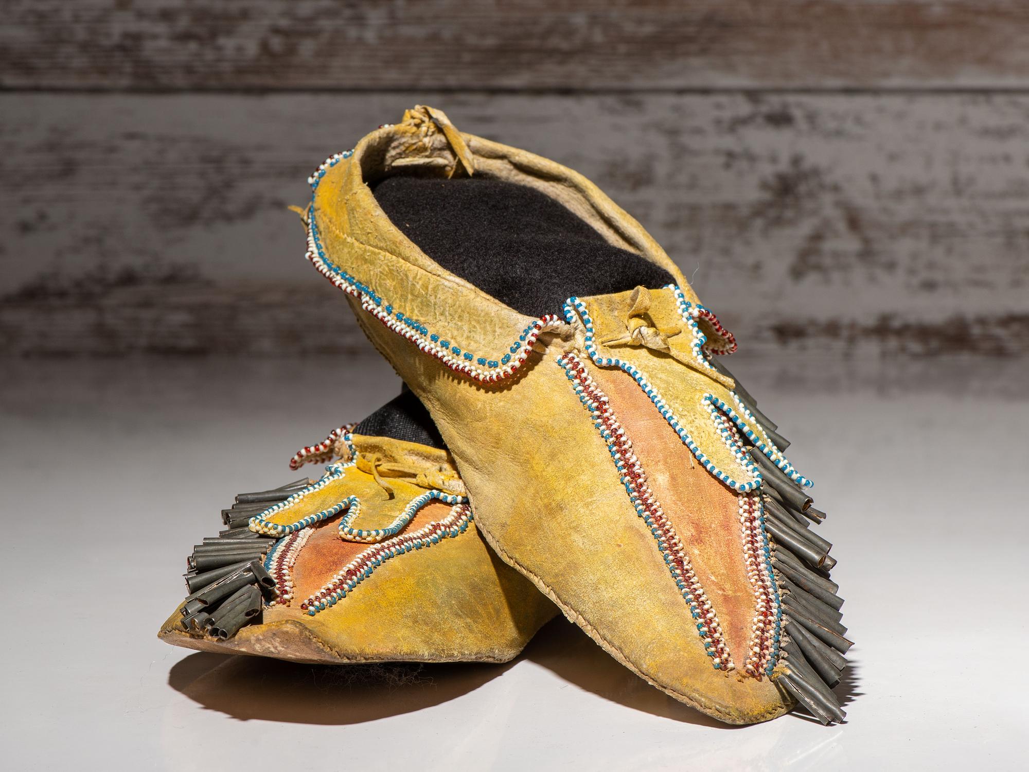 Kiowa Beaded Hide Moccasins