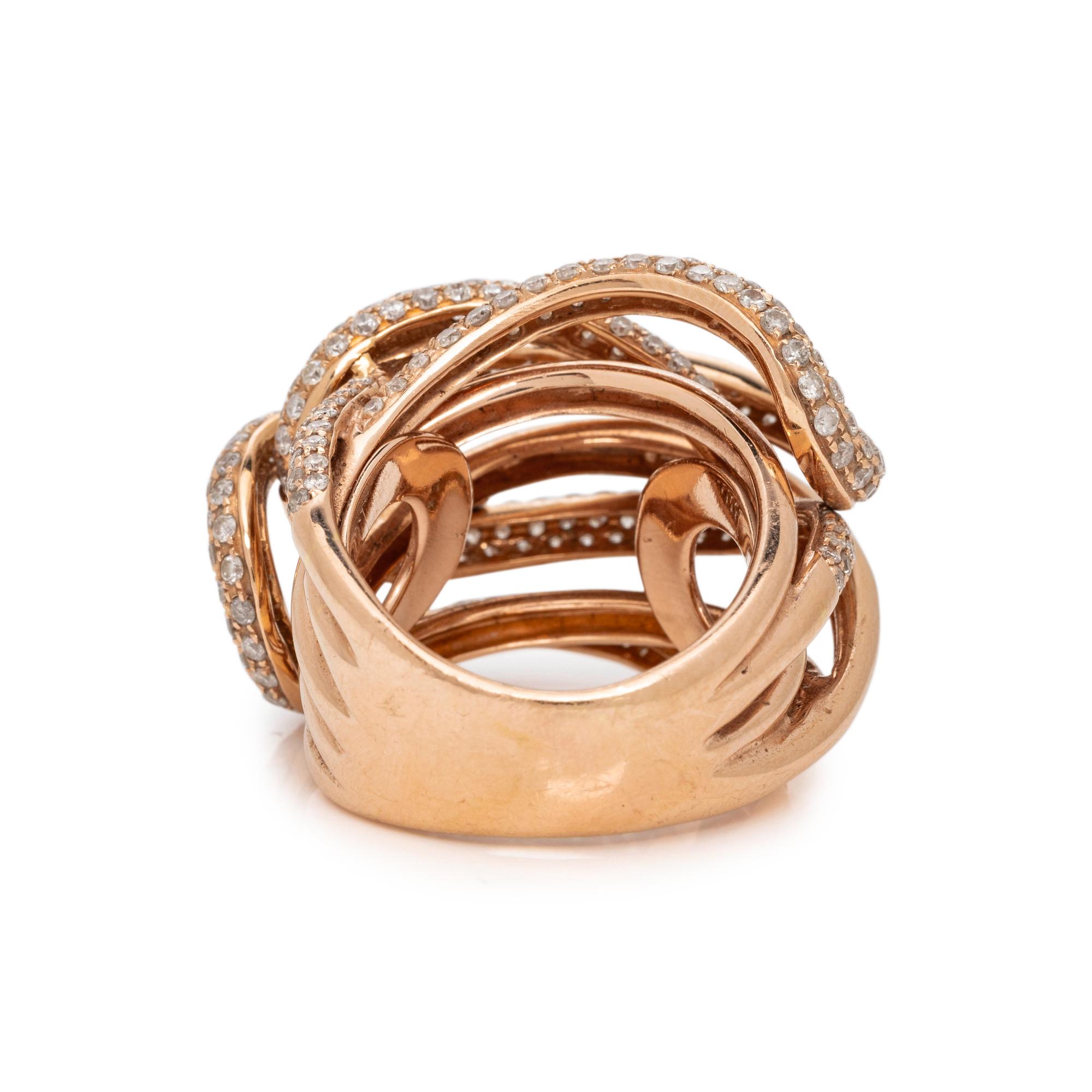 ROSE GOLD AND DIAMOND FREE FORM RING