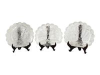 A Set of Three Rock Crystal Shell-Shaped Dishes