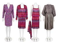 Three Designer Ensembles: One Yves Saint Laurent, One Emanuel Ungaro, and One Missoni, 1980s