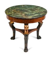 An Empire Style Parcel-Gilt Mahogany Table