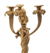 A Pair of French Gilt Bronze Candelabra