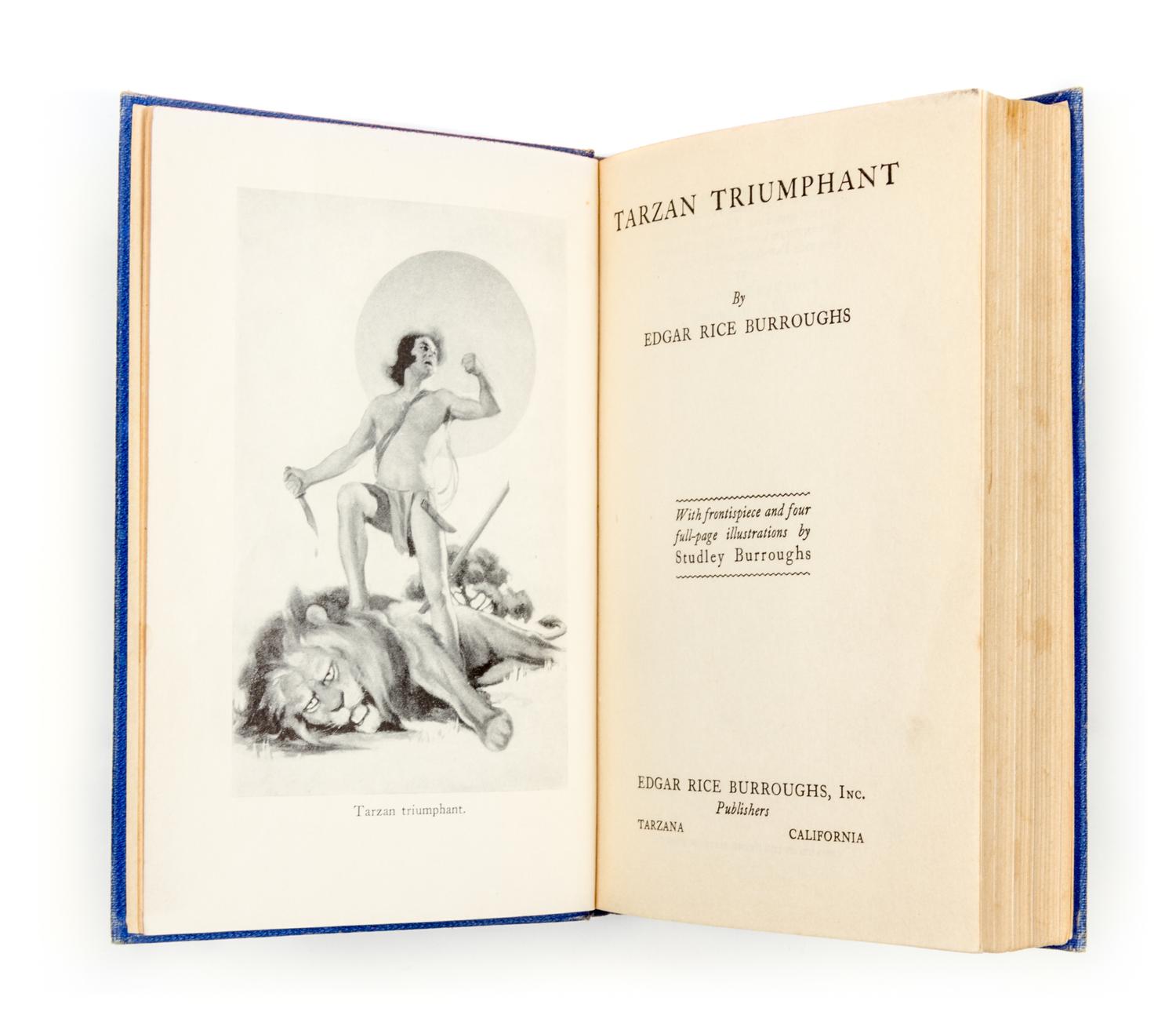 BURROUGHS, EDGAR RICE. Tarzan Triumphant. Tarzana, CA, 1932. First edition.