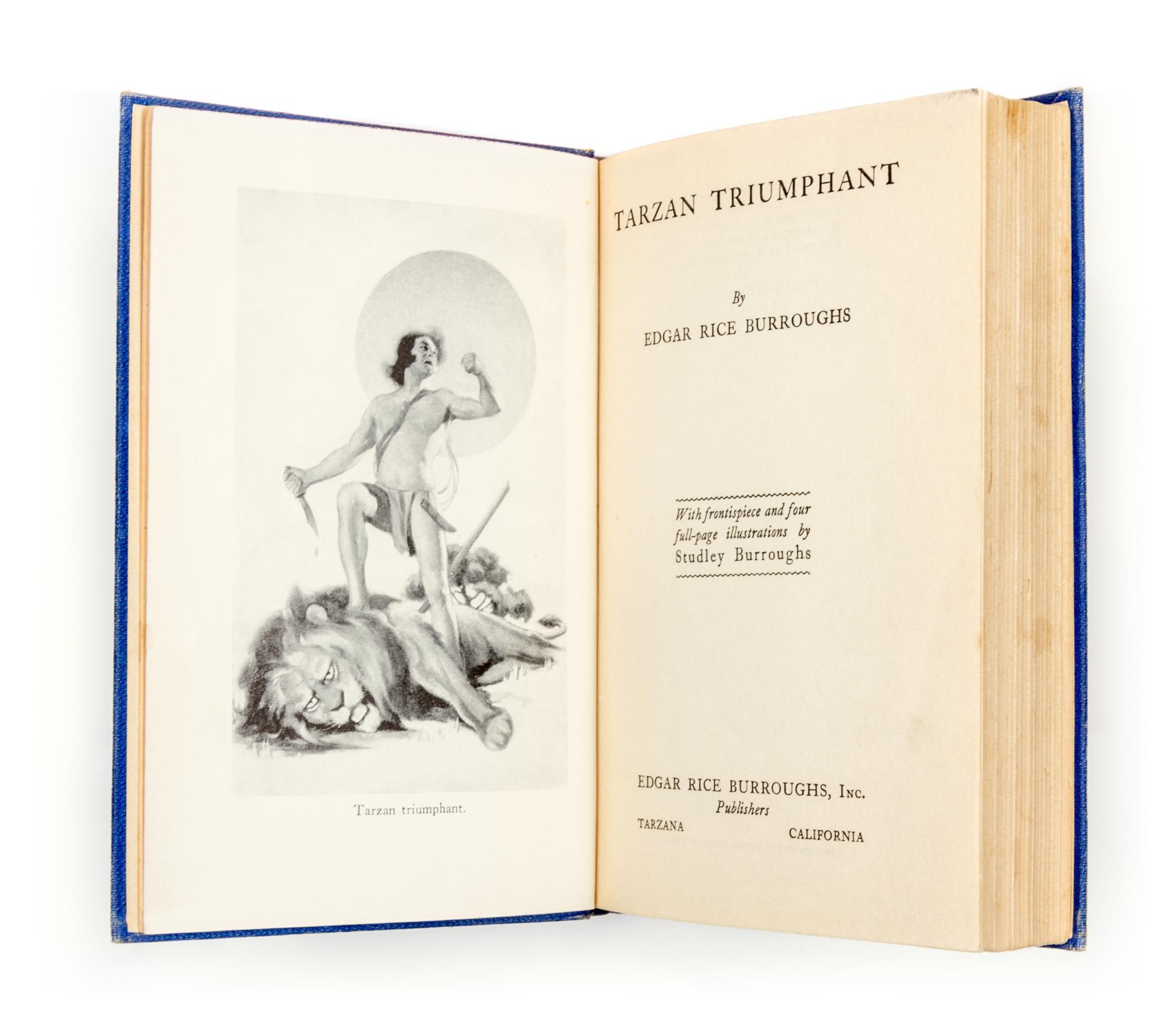 BURROUGHS, EDGAR RICE. Tarzan Triumphant. Tarzana, CA, 1932. First edition.
