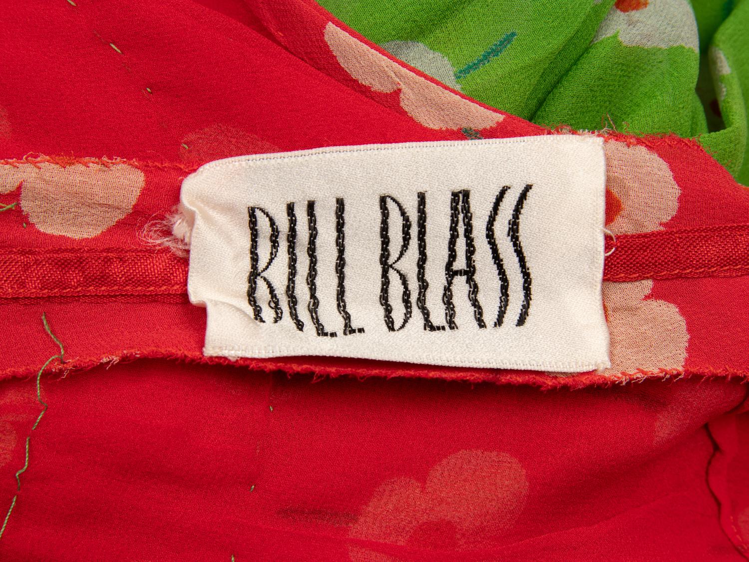 BILL BLASS, FLORAL PRINT HALTER DRESS