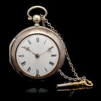A Pair Cased Sterling Silver Key Wound Pocket Watch, James Upjohn, London, Late 18th Century,