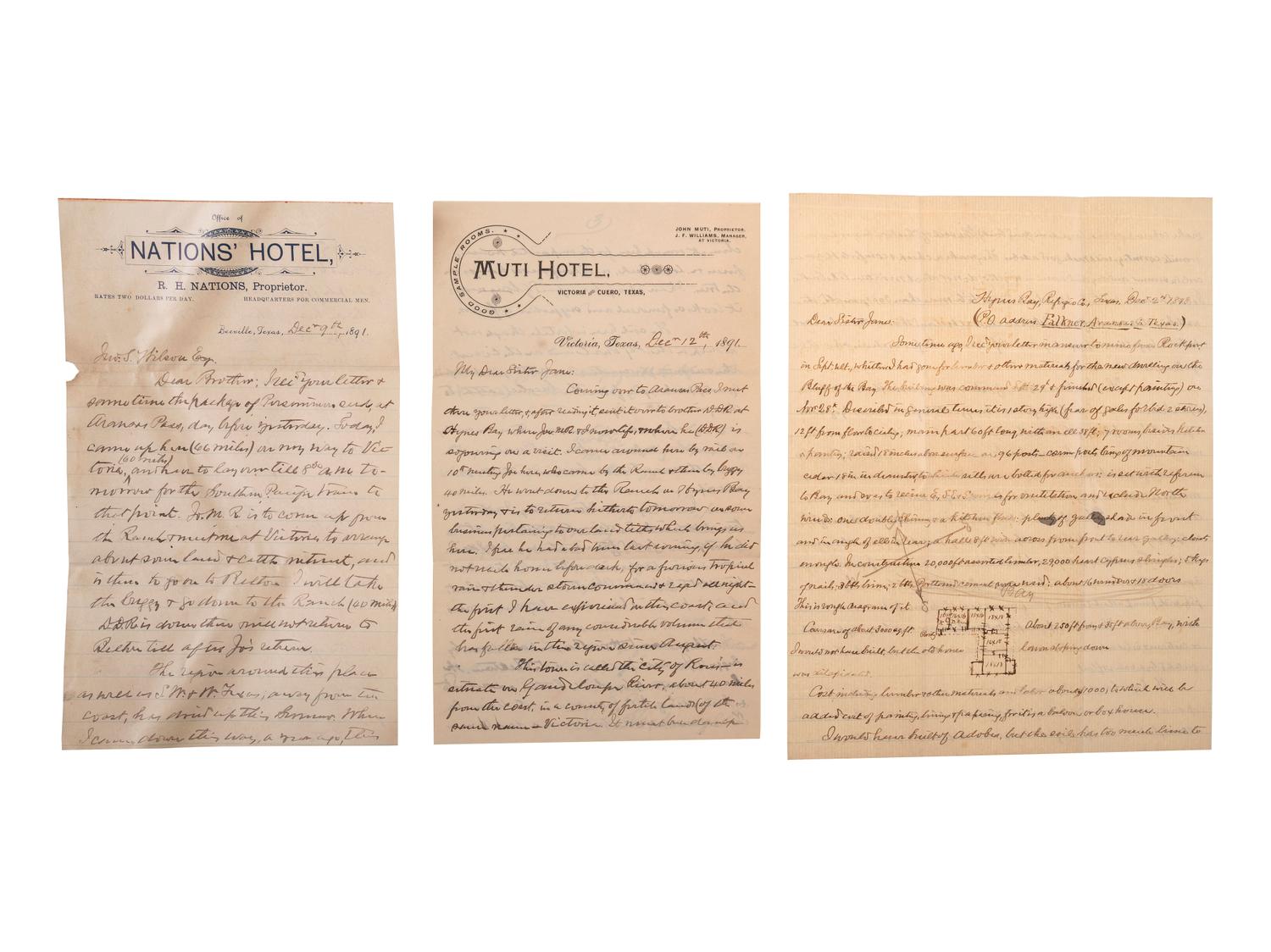 [WESTERN AMERICANA]. The Rosborough family archive, including letters relating to the California Gold Rush, the Modoc War, the Klondike Gold Rush, and early settlement and mining operations in Idaho Territory, Utah Territory, Nevada, and Texas.