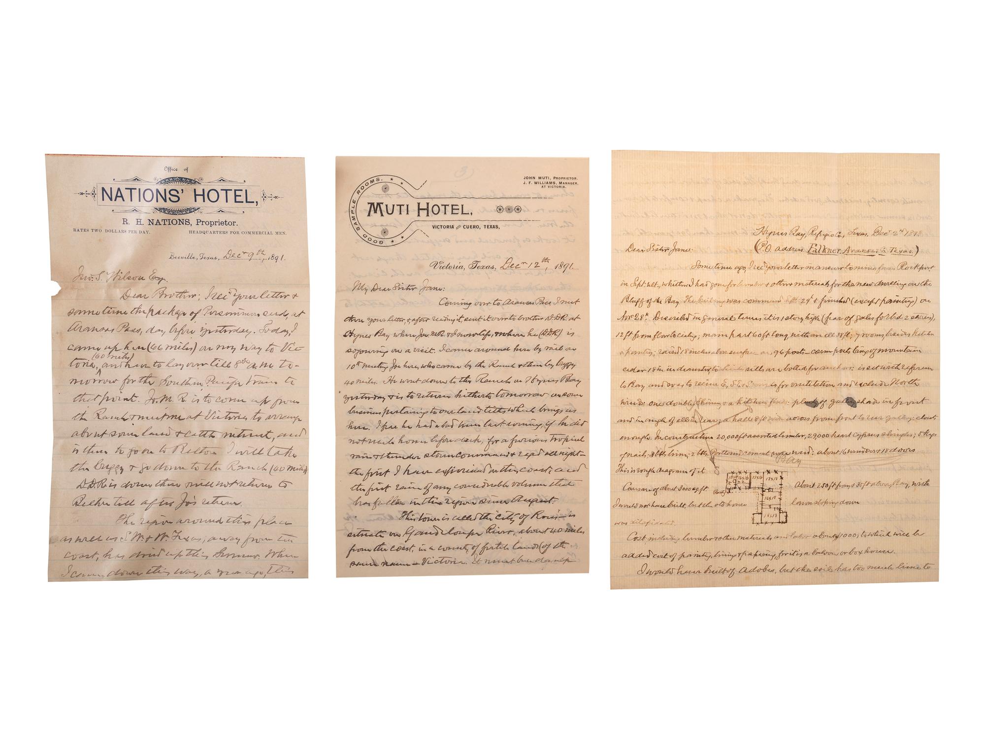 [WESTERN AMERICANA]. The Rosborough family archive, including letters relating to the California Gold Rush, the Modoc War, the Klondike Gold Rush, and early settlement and mining operations in Idaho Territory, Utah Territory, Nevada, and Texas.