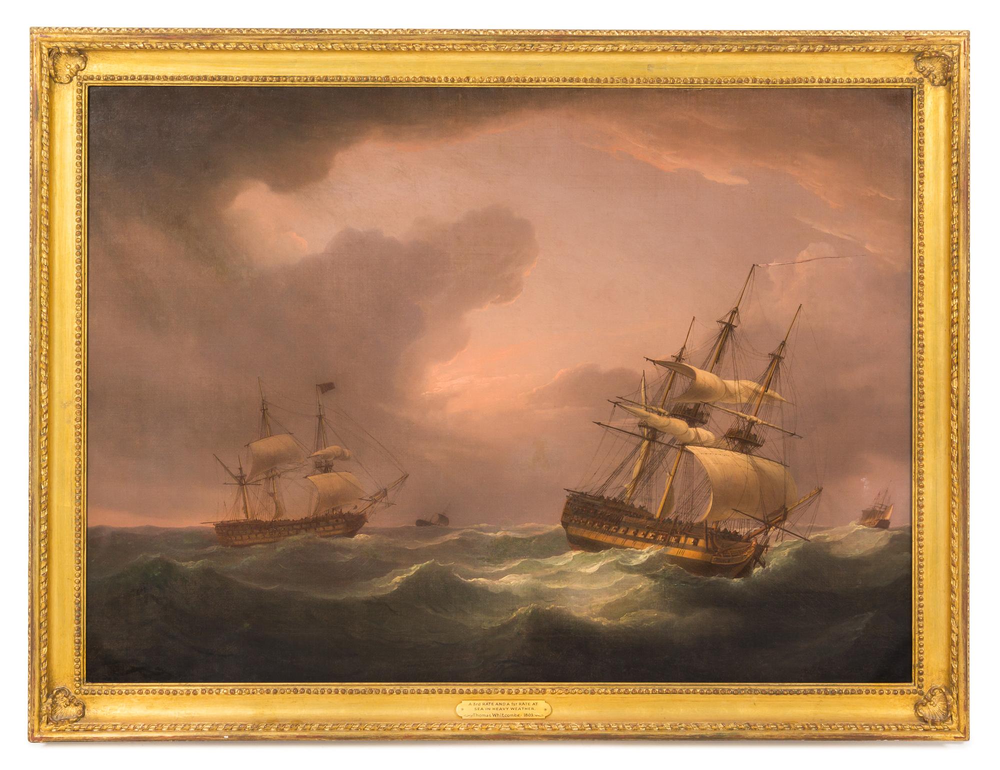 Thomas Whitcombe, (British, 1752-1824), A Squadron of the Royal Navy in Heavy Weather