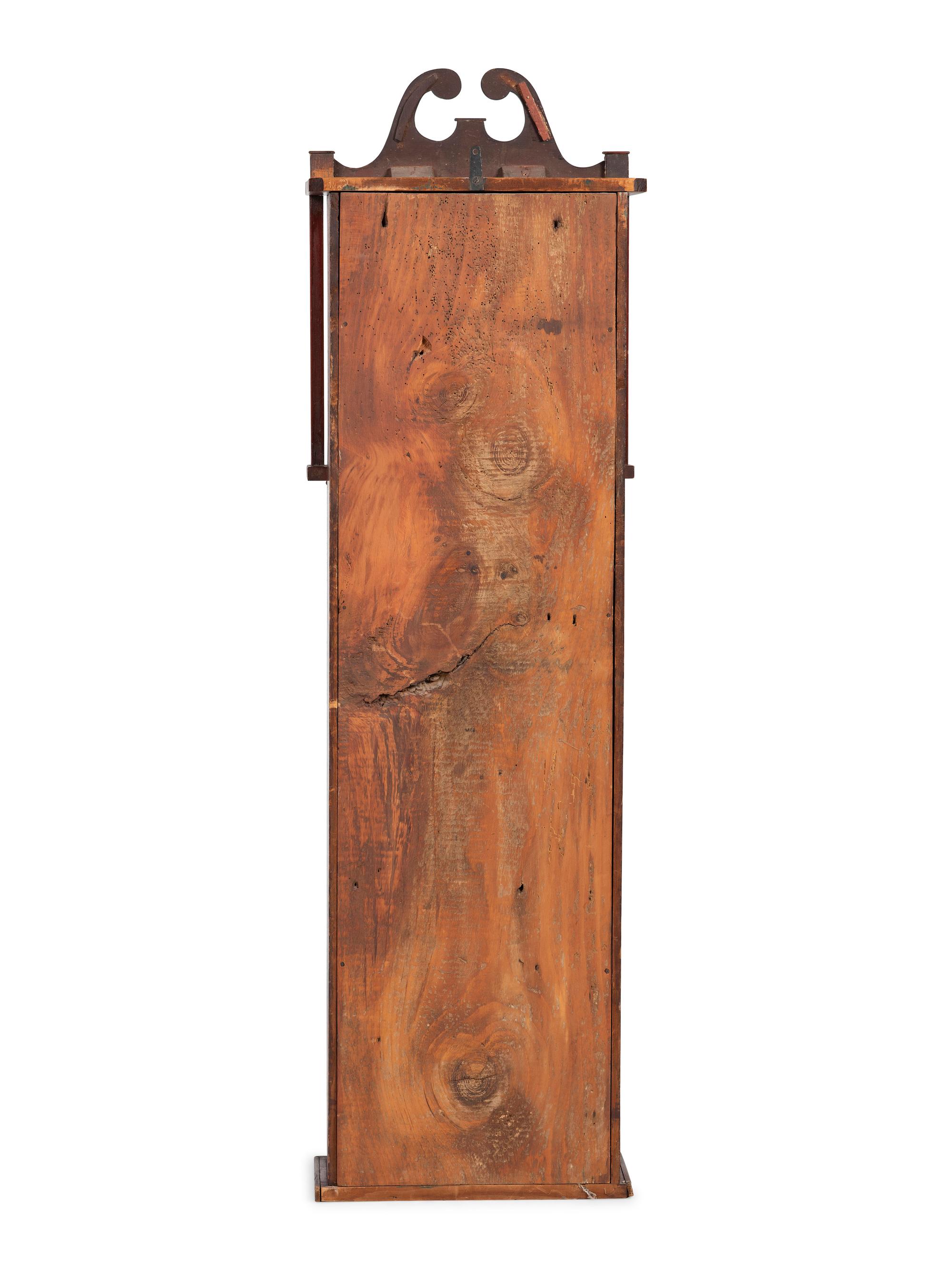A Federal Red-Stained Pine Half-Clock