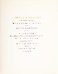 [Private Press] [Gehenna Press] [Baskin, Leonard] Lockwood, George. Homage to Redon , with an Autograph Letter, signed