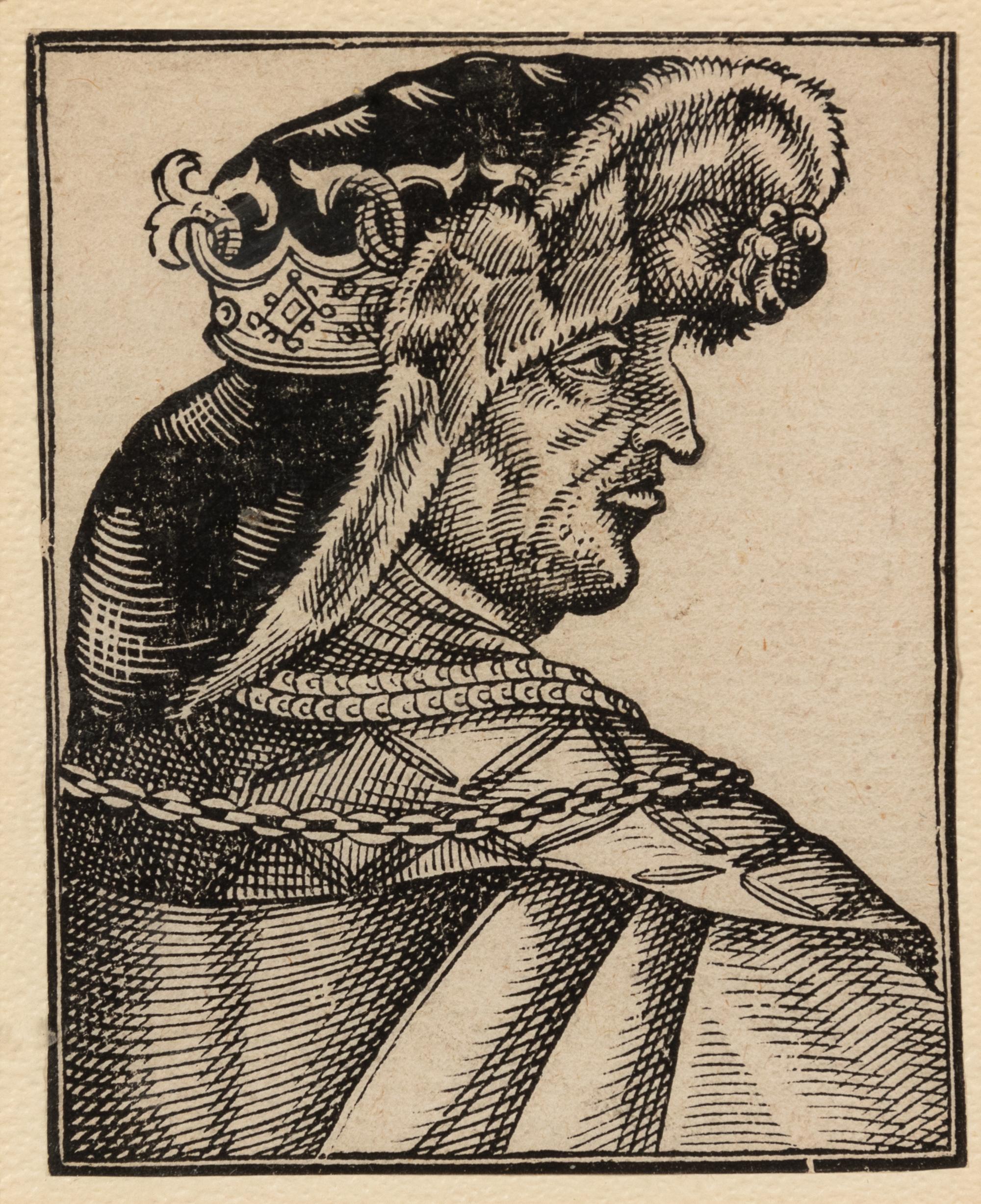 A group of four European engravings depicting Rembrandt, John Calvin, Johann Frederick I, and an unknown sitter
