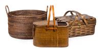 A Group of Decorative Baskets Width of widest 29 inches.