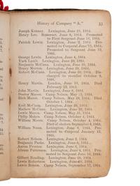 [CIVIL WAR]. The History of the 116th Regiment U.S.C. Infantry, inscribed by Private George Lewis.