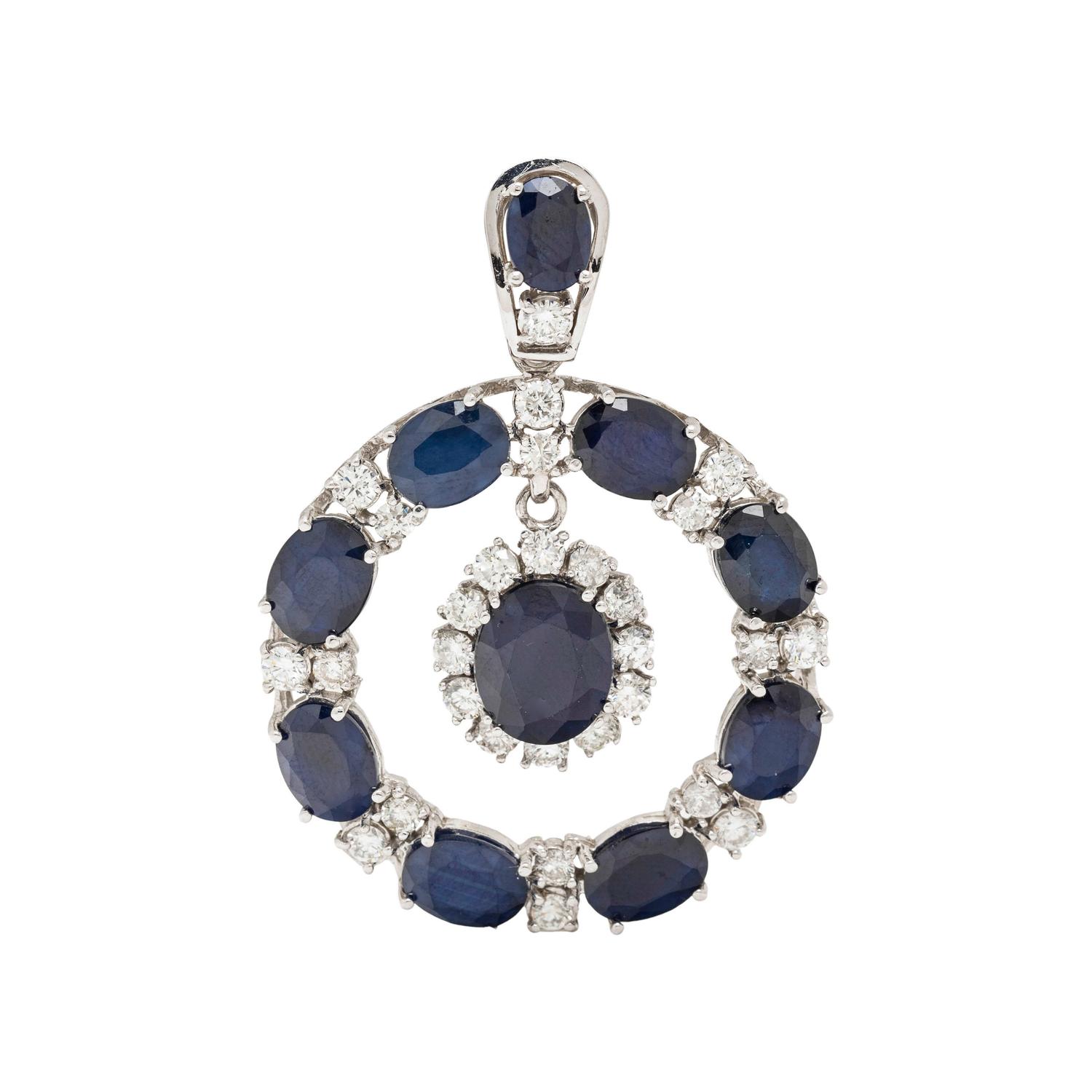 SAPPHIRE AND DIAMOND PENDANT