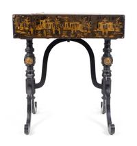 A Chinese Export Black and Gilt Lacquer Games Table — 19TH CENTURY