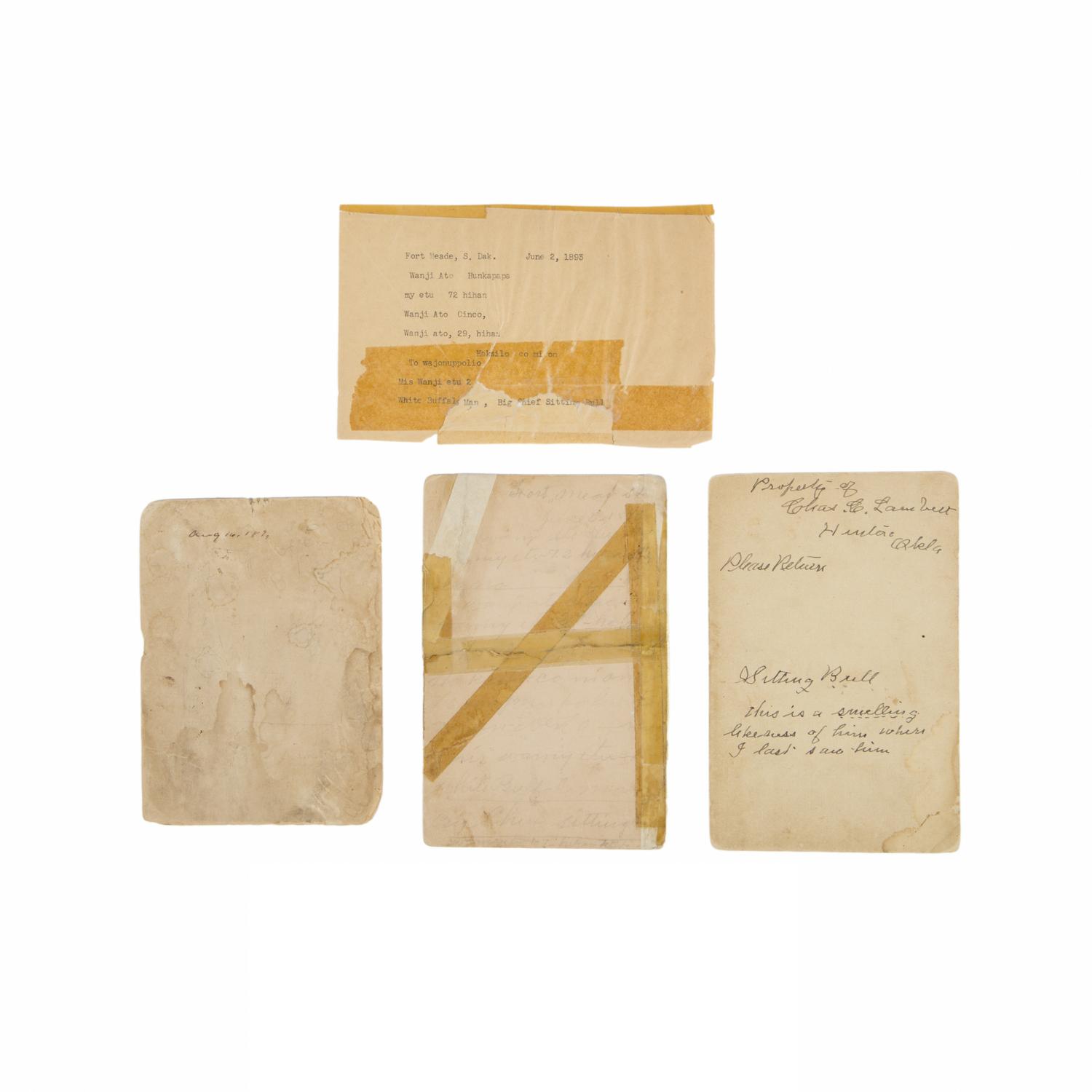 [Native Americana]. A group of 3 cabinet cards of Sitting Bull.