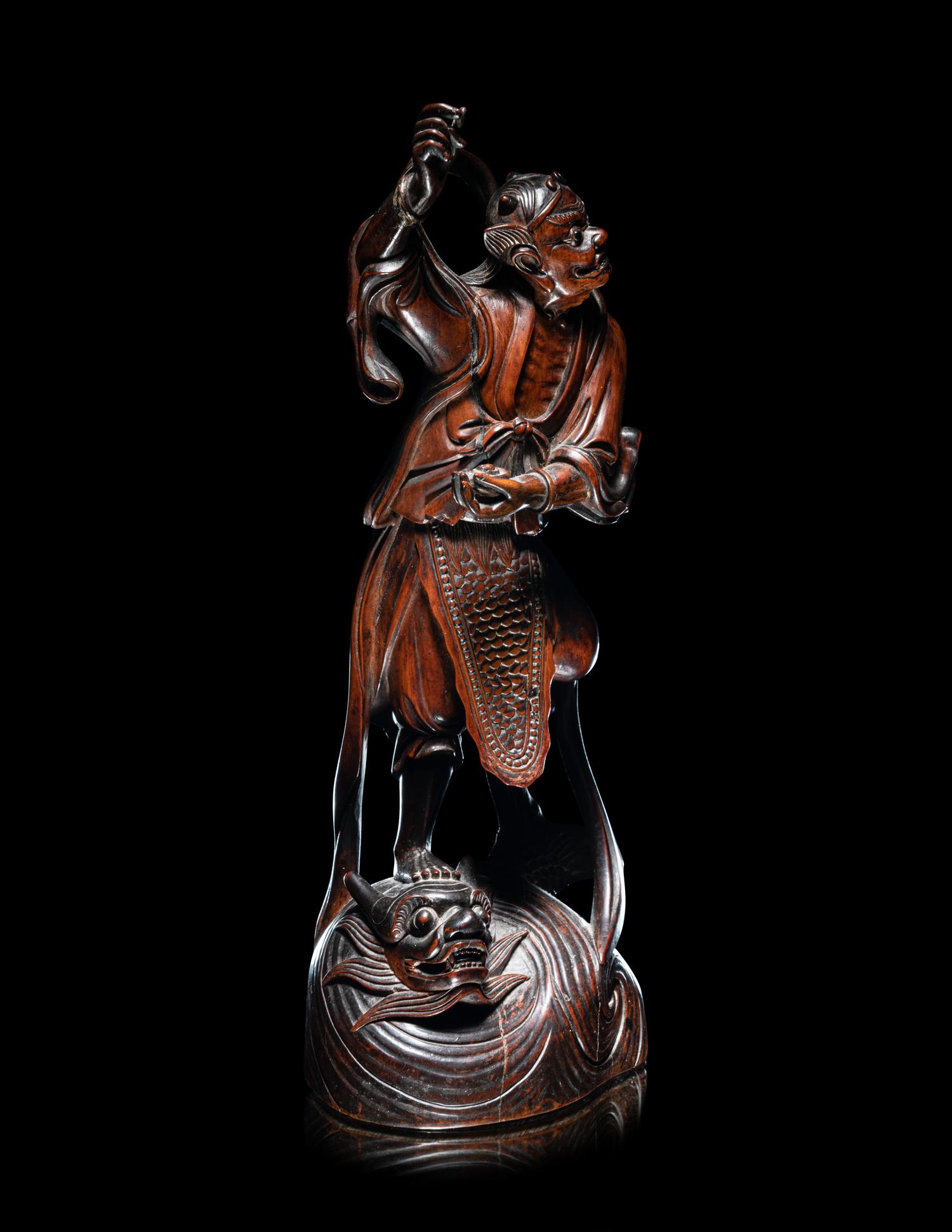 A Chinese Boxwood Figure of Kui Xing