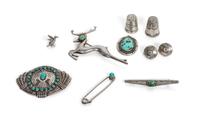 A Group of Southwestern Silver Items Width of first 1 1/4 inches.
