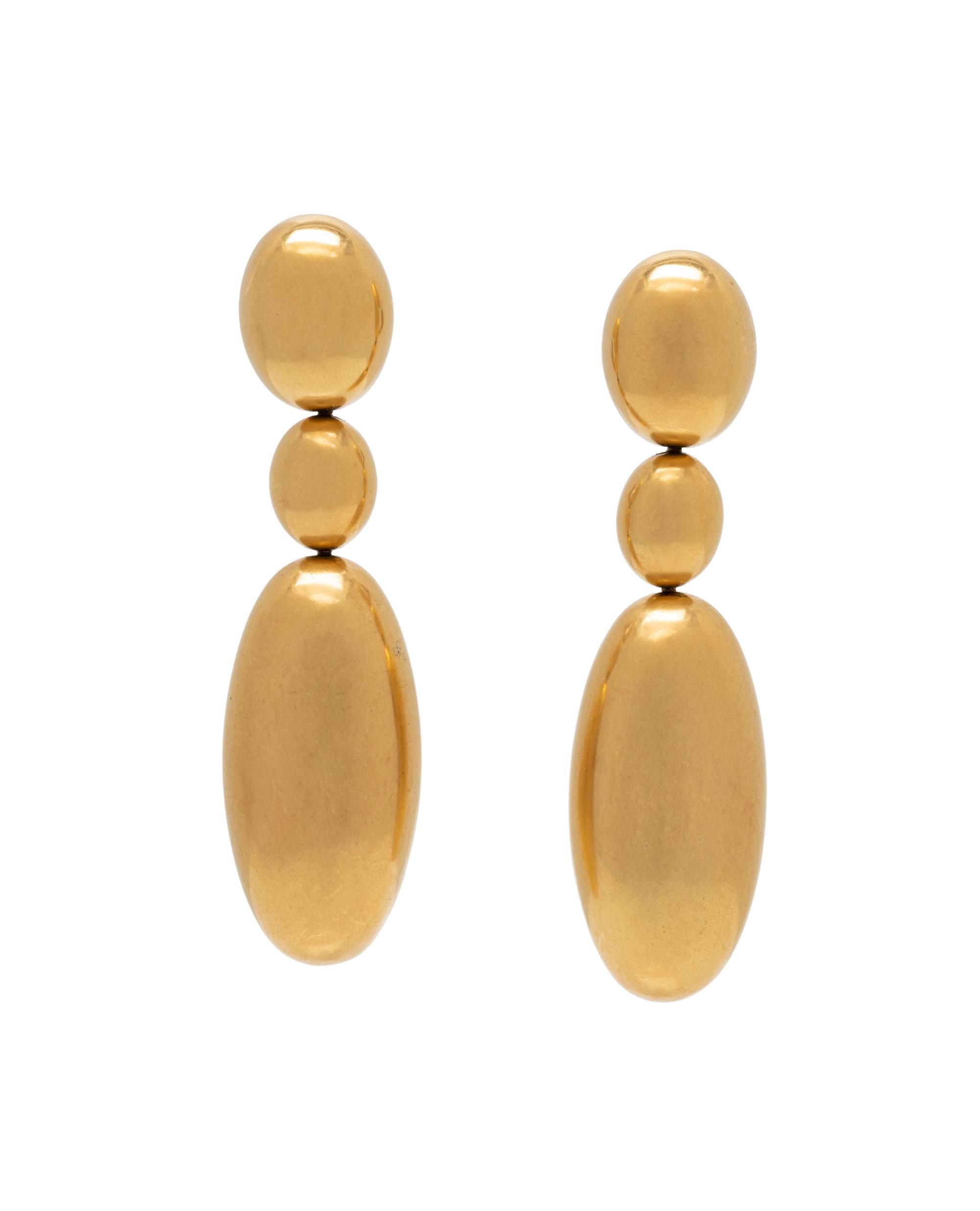 NANIS, YELLOW GOLD EARCLIPS