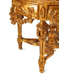 A Continental Giltwood Center Table with a Chinese Lacquer Top