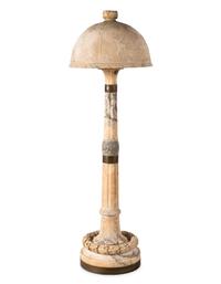 An Italian Alabaster Floor Lamp with Shade