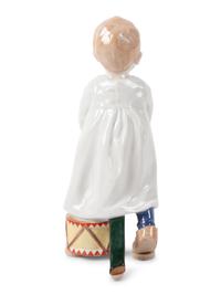 A Meissen Porcelain Figure of a Boy with Drum, by Konrad Hentschel