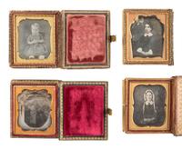 [EARLY PHOTOGRAPHY]. 16 sixth plate daguerreotypes housed in pairs within double-sided flip cases.