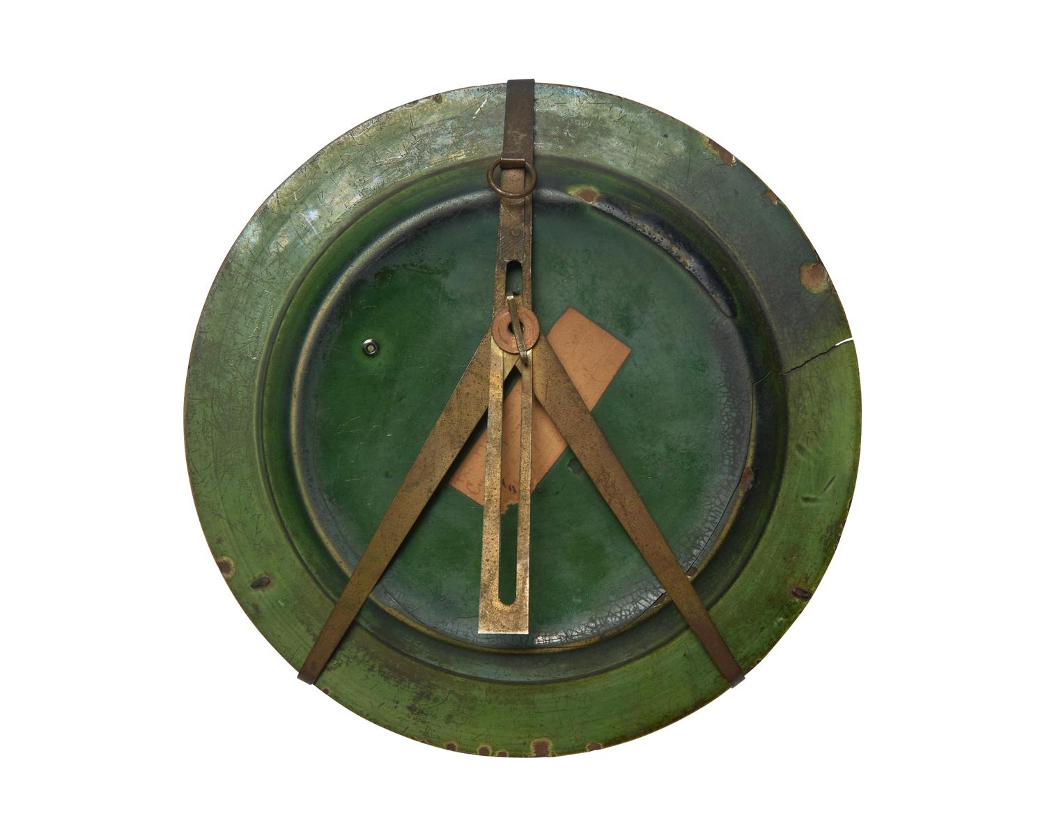 A Green-Glazed Pottery Plate from the Curtis Family of Marshfield, Massachusetts