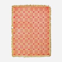 An assorted collection of five woven wool coverlets and one quilt; 19th century