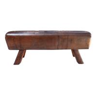 A Leather Pommel Horse Bench 63.5" W x 13" D x 23" H — Czech Republic, Circa 1920
