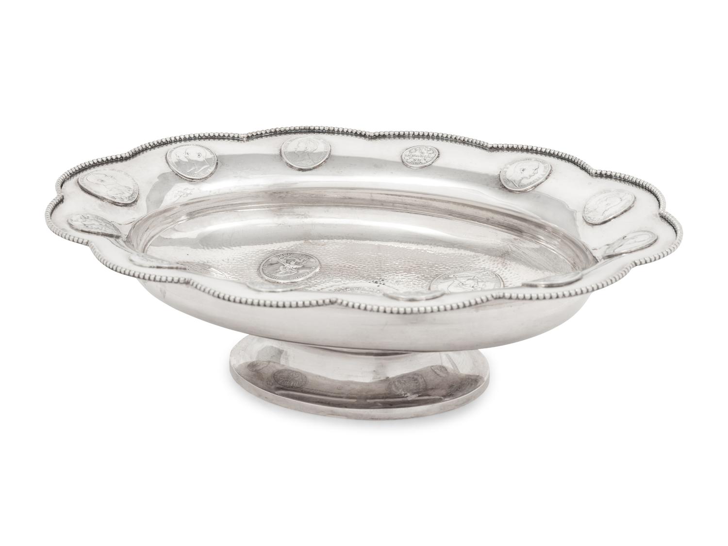 A German Silver Coin Inset Bowl