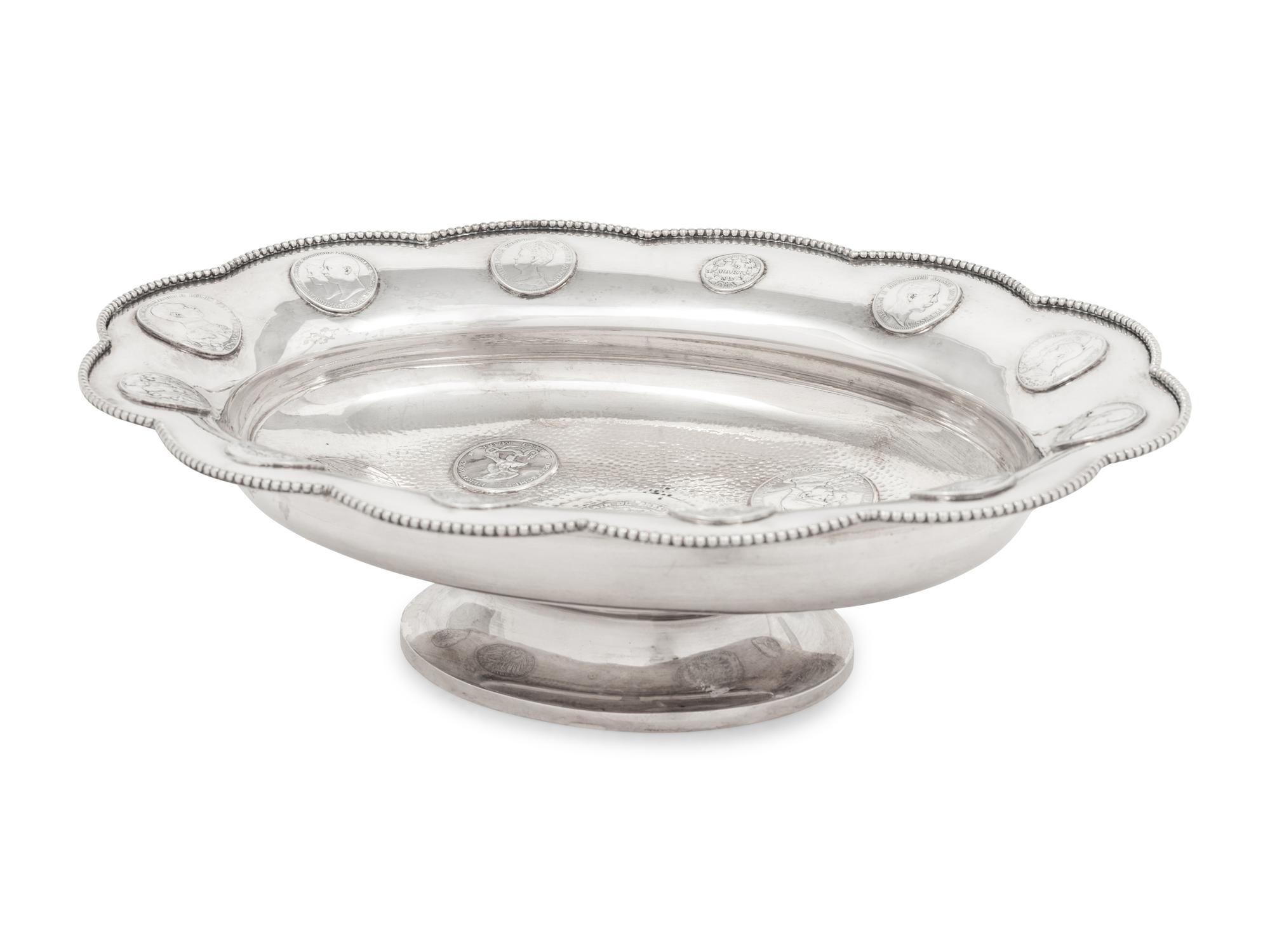 A German Silver Coin Inset Bowl