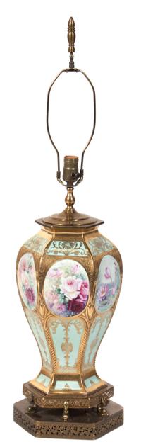 A Porcelain Lamp Height 36 inches.