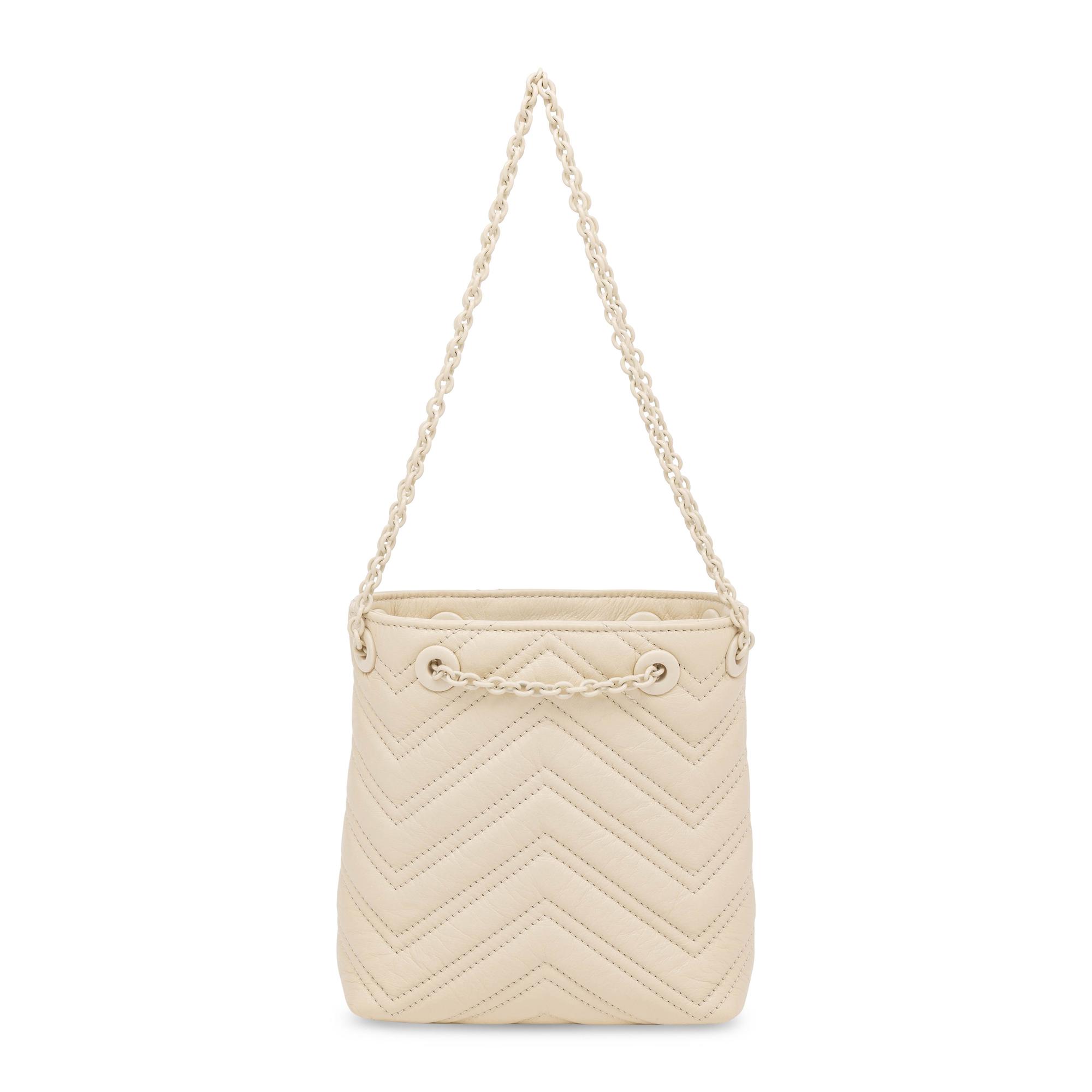 Gucci, Mini Marmont Bucket Bag in Alabaster Leather