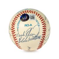 An Original 11 Subject 500 Home Run Club Signed Autograph Baseball With Two Mickey Mantle Signatures (Beckett Authentication Services BAS Certified)