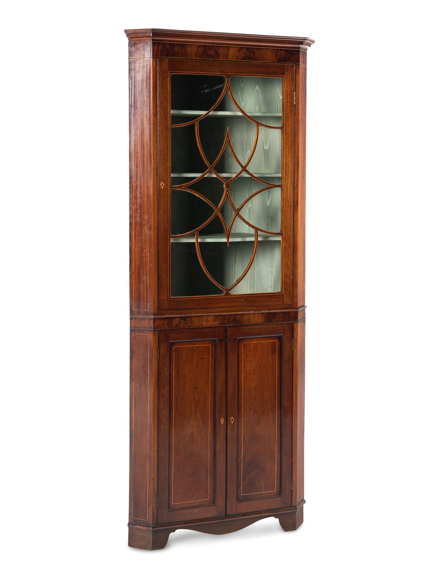 A George III Mahogany Corner Cabinet
