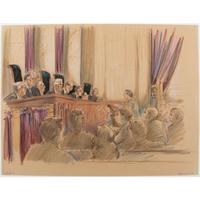 Joan Andrew, Washington Post and CNN Sketch Artist,Nine Original Sketches of Supreme Court Justices, 1981-1983
