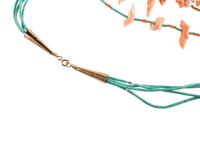 Zuni Multi-strand Fetishe Necklace, with Gold Findings, PLUS Screwback Earrings