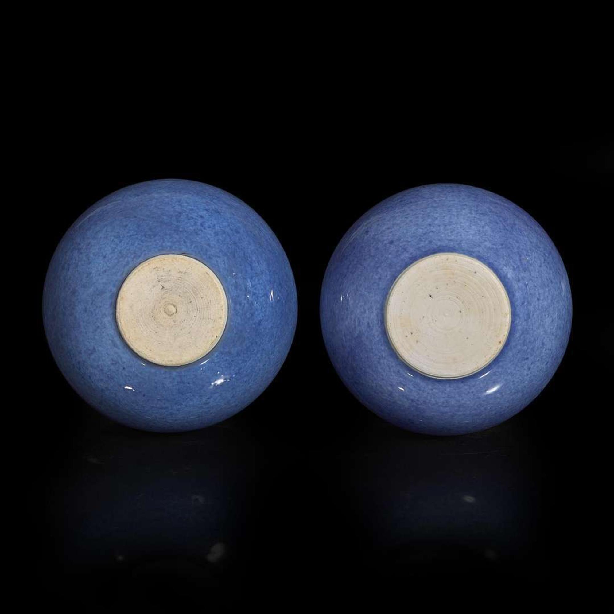 A pair of Chinese powder blue-glazed bottle vases 洒蓝地赏瓶一对 Kangxi period ???