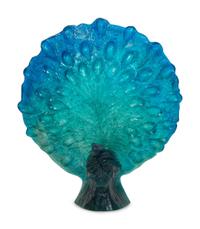 A Daum Pâte de Verre Paon Sculpture
