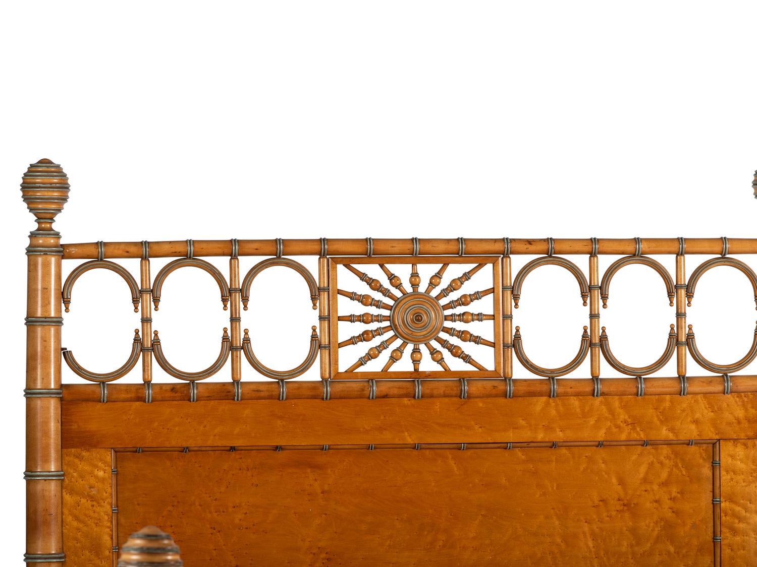 Faux-Bamboo Bedstead and Dresser