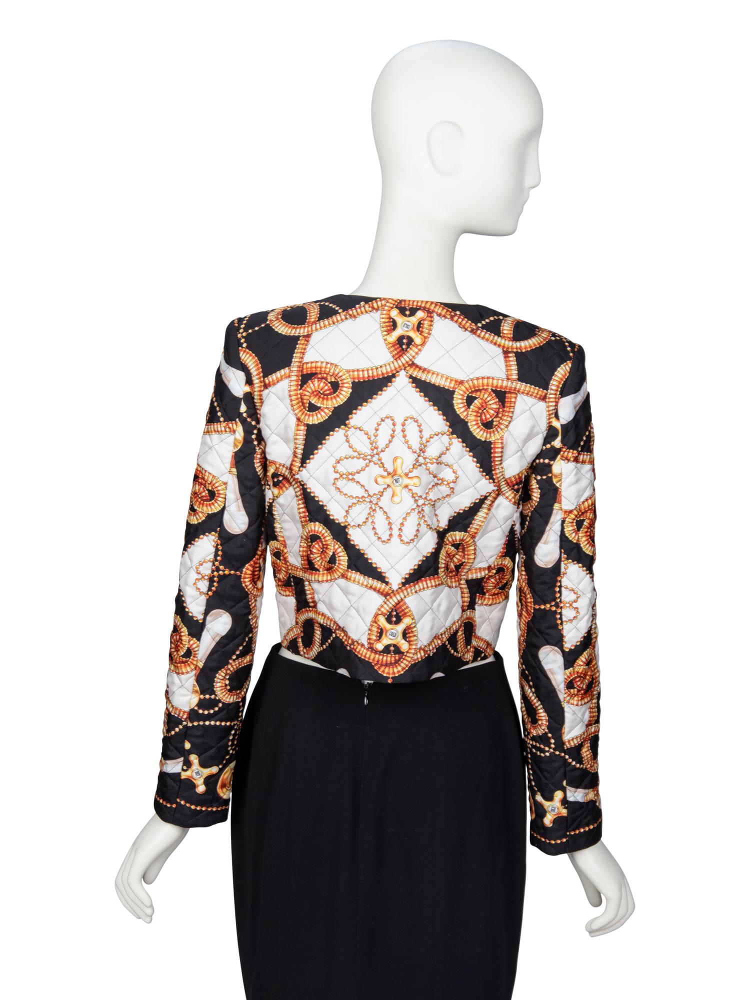 MOSCHINO, QUILTED & PRINTED SILK JACKET