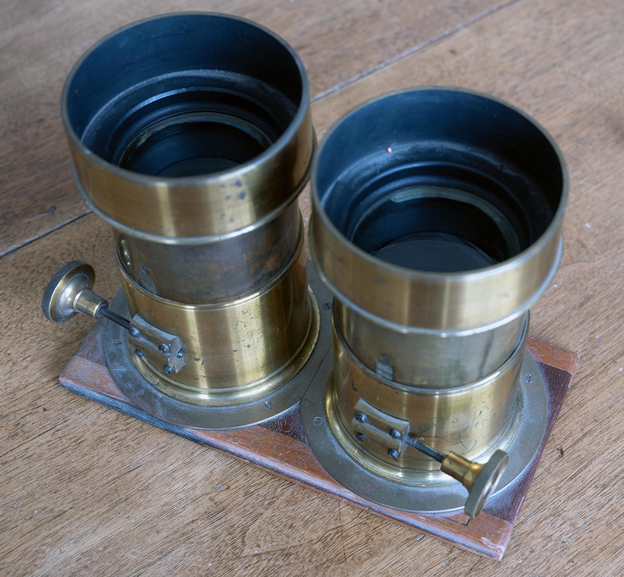 [Rare Darlot Half Plate Daguerreotype Lens Pair]