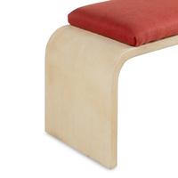 A Shagreen Waterfall Bench with Linen Upholstered Seat