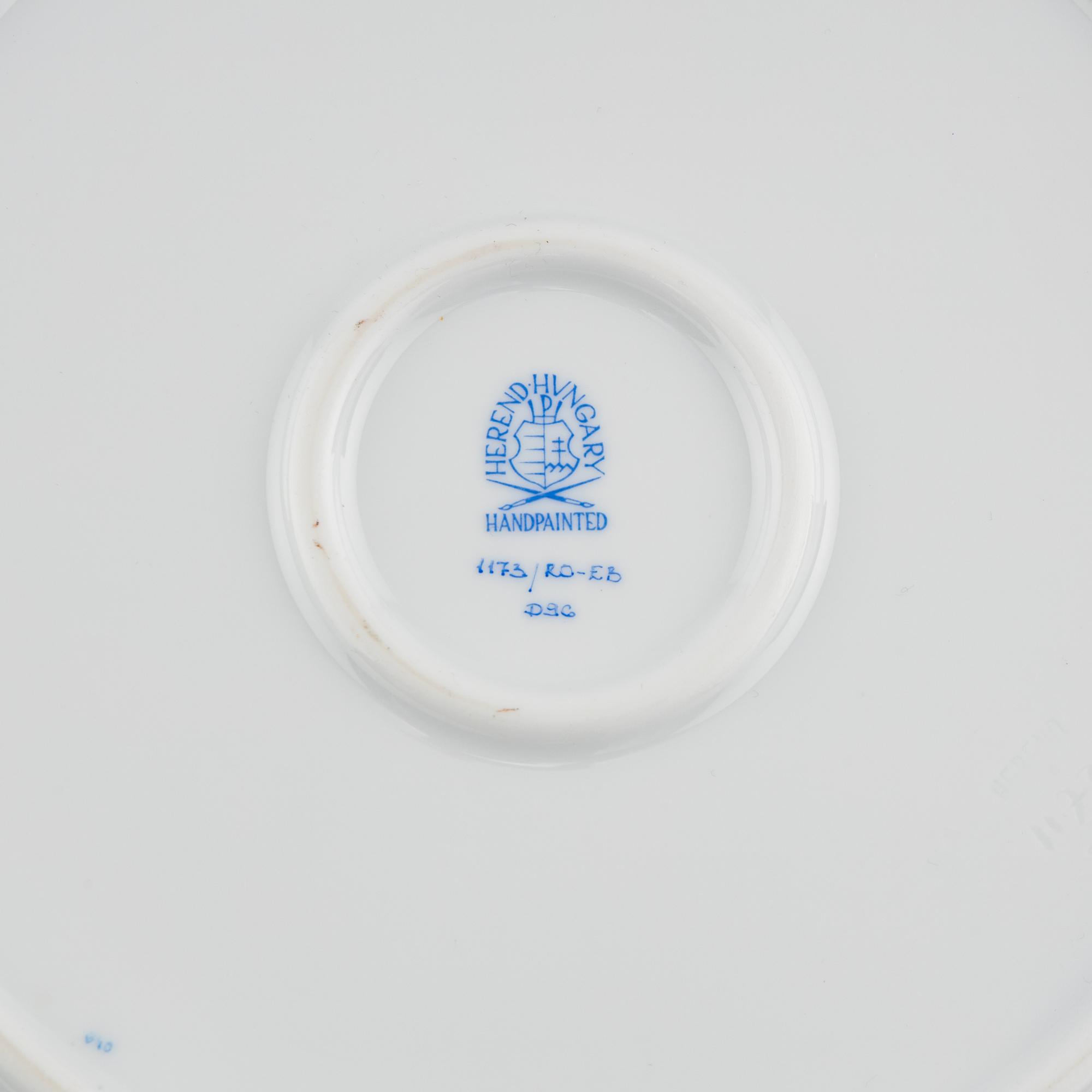 Three Herend Rothschild Bird Porcelain Serving Articles