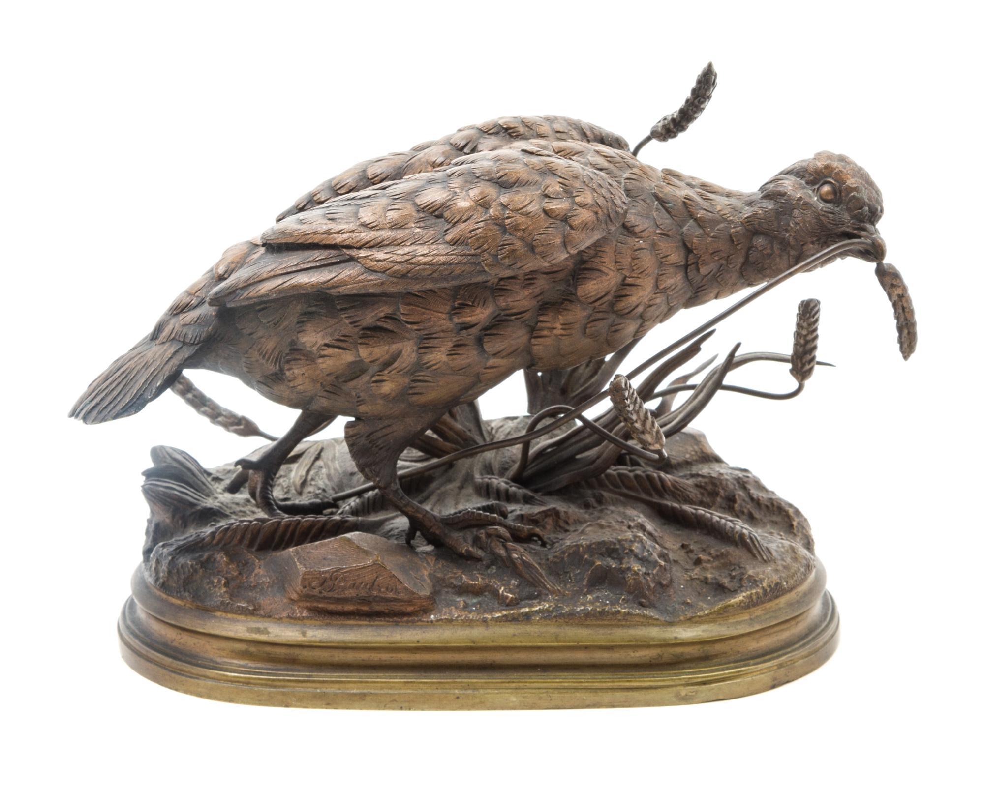 A French Bronze Animalier Figure Height 6 1/2 x width 12 inches. — FERDINAND PAUTROT (1832-1874)